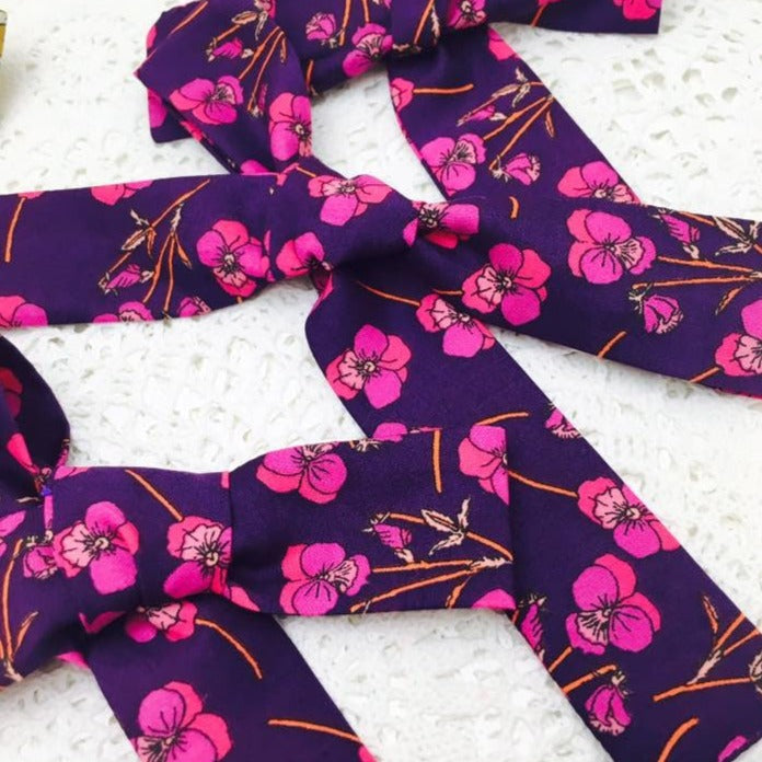 Liberty of London Purple Floral Knot Bow