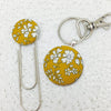 Bookmark and Keyring Gift Set made with Mustard Capel fabric by Liberty of London