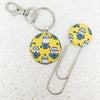 Bookmark and Keyring set made with Yellow Minion fabric