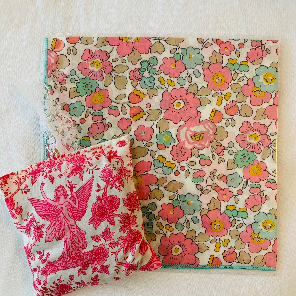 Liberty of London Australian handmade Handkerchief and Lavender sachet / pillow Gift Set