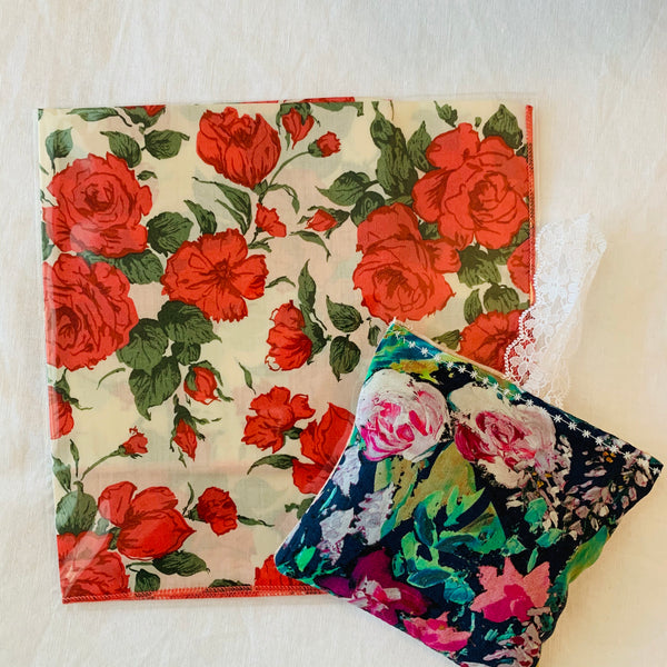Liberty of London Australian handmade Handkerchief, Lavender sachet / pillow Gift Set